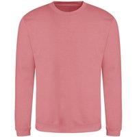 AWDis Women's Just Hoods Crew Neck Plain Sweatshirt (280 GSM) in Rose | Size: Small