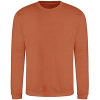 AWDis Women's Just Hoods Crew Neck Plain Sweatshirt (280 GSM) in Light Brown | Size: Large