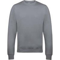 AWDis Women's Just Hoods Crew Neck Plain Sweatshirt (280 GSM) in Mid Grey | Size: XS