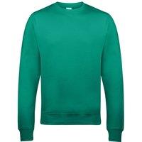 AWDis Women's Just Hoods Crew Neck Plain Sweatshirt (280 GSM) in Bright Green | Size: XS