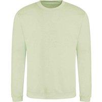 AWDis Women's Just Hoods Crew Neck Plain Sweatshirt (280 GSM) in Light Green | Size: XS