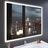 Dprodo LED Bathroom Mirror, Anti-Fog, Dimmable, Wall Mounted in Natural White | Size: 100 cm x 80 cm