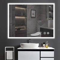 Dprodo LED Bathroom Mirror, Anti-Fog, Dimmable, Wall Mounted in Cool White | Size: 80 cm x 60 cm