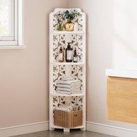 Dprodo Free Standing Corner Shelf(3 Tier or 4 Tier) in Cool White