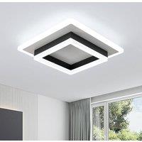 Pheashine 30W LED Ceiling Light, 30cm Square Flush Mount Lamp, 6500K Cool White in Black
