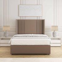 BSSPOKE Cheshire Divan Bed Plush Velvet 54 Headboard 10 Mattress No Drawers in Bronze | Size: Super King
