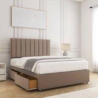 BSSPOKE Aria Velvet Divan Bed 24 Headboard 2Drawers Footend & Mattress in Bronze | Size: Super King