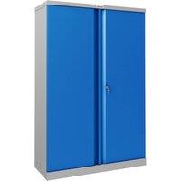 Phoenix Safe Company Steel Storage Cupboard in Grey & Blue with Key Lock, SCL1491GBK | Size: 140 cm x 100 cm