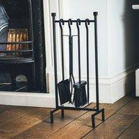 Ivyline Iron Hanging Rack Fireside Companion Set 50cm in Black