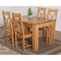 Thats Furniture Dakot 127 x 82cm Oak Small Dining Table & 4 Berkeley Chairs in Brown | Size: 127 x 82 cm