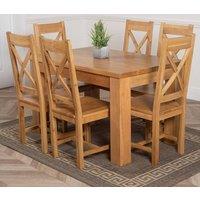 Thats Furniture Dakot 127 x 82cm Oak Small Dining Table & 6 Berkeley Chairs in Brown | Size: 127 x 82 cm