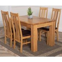 Thats Furniture Dakot 127 x 82cm Oak Small Dining Table & 4 Princeton Chairs in Brown | Size: 127 x 82 cm