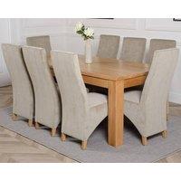 Thats Furniture Dakot 182 x 92cm Oak Large Dining Table & 8 Lola Fabric Chairs in Grey | Size: 182 x 92 cm