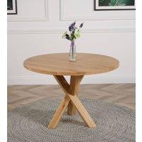 Thats Furniture Oregon Round Oak Dining Table & 4 Washington Leather Chairs in Black