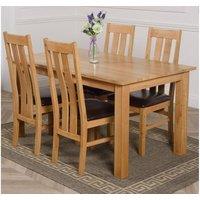 Thats Furniture Oslo 150 x 90 cm Medium Oak Dining Table & 4 Princeton Chairs in Brown