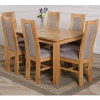Thats Furniture Oslo 150 x 90 cm Medium Oak Dining Table & 6 Stanford Chairs in Brown