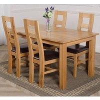 Thats Furniture Oslo 150 x 90 cm Medium Oak Dining Table & 4 Yale Chairs in Brown