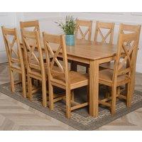 Thats Furniture Oslo 180 x 90 cm Large Oak Dining Table & 8 Berkeley Chairs in Brown