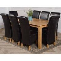 Thats Furniture Oslo 180 x 90 cm Large Oak Dining Table & 8 Montana Leather Chairs in Black