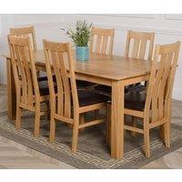 Thats Furniture Oslo 180 x 90 cm Large Oak Dining Table & 6 Princeton Chairs in Brown