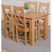 Thats Furniture Hampton 120-160cm Oak Extending Dining Table & 4 Berkeley Chairs in Brown