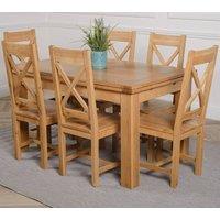 Thats Furniture Richmond 140-220cm Oak Extending Dining Table & 6 Berkeley Chairs in Brown