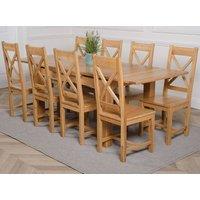 Thats Furniture Richmond 140-220cm Oak Extending Dining Table & 8 Berkeley Chairs in Brown