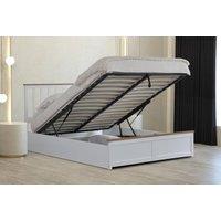 Comfy Living Ltd Wooden Ottoman Gas Lift Storage Bedframe in White | Size: Single