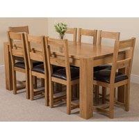 Thats Furniture Kuba 180 x 90 cm Chunky Oak Dining Table & 8 Lincoln Chairs in Brown