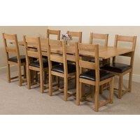 Thats Furniture Richmond 140-220cm Oak Extending Dining Table & 8 Lincoln Chairs in Brown