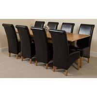 Thats Furniture Richmond 140-220cm Oak Extending Dining Table + 8 Montana Leather Chairs in Black