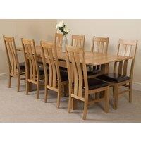 Thats Furniture Richmond 140-220cm Oak Extending Dining Table & 8 Princeton Chairs in Brown