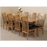 Thats Furniture Richmond 140-220cm Oak Extending Dining Table & 8 Harvard Chairs in Brown