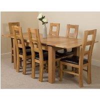 Thats Furniture Richmond 140-220cm Oak Extending Dining Table & 6 Yale Chairs in Brown