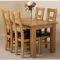 Thats Furniture Hampton 120-160cm Oak Extending Dining Table & 4 Yale Chairs in Brown