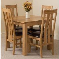 Thats Furniture Oslo 90 x 90 cm Oak Small Dining Table & 4 Princeton Oak Chairs in Brown