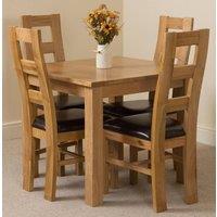 Thats Furniture Oslo 90 x 90 cm Oak Small Dining Table & 4 Yale Oak Chairs in Brown