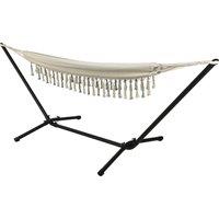idooka Hammock with Heavy-Duty Steel Stand Green White Stripes in Light Green