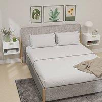 HOMCOM Floating Nightstands Set of 2, Wall Mounted Bedside Tables, White | Size: 2 Pack