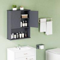 Costway Bathroom Wall Cabinet 2-Door Wall Mounted Medicine Cabinet in Grey