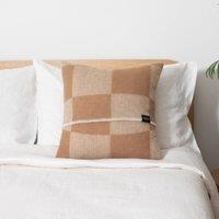 Native Natural Checkerboard Beige Wool Cushion 45x45cm | Size: 45 cm x 45 cm