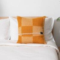 Native Natural Checkerboard Orange Wool Cushion 45x45cm | Size: 45 cm x 45 cm