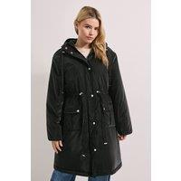 Dorothy Perkins Women's Barrel Sleeve Parka Coat in Black | Size: 10