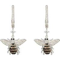 Latelita Women's Honey Bee Drop Earrings Silver in White