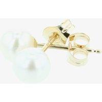T.H.Baker Women's 9ct 5 x 5.5mm Drilled Freshwater Pearl Stud Earrings EOZ102SD in White