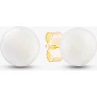 T.H.Baker Women's 9ct Yellow Gold Freshwater Pearl Stud Earrings EOZ107CM in White