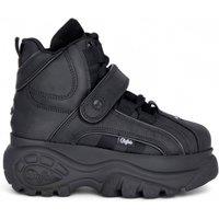 Infinity Leather Women's Buffalo Leather Chunky Platform High Ankle Boots - 1348-14 2.0 in Black | Size: 6.5