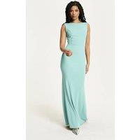 Liquorish Women's Turquoise Draped Cowl Back Maxi Dress | Size: 8