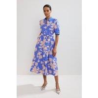 Phase Eight Women's Delphine Floral Shirt Dress in Blue | Size: 12