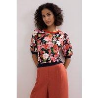 Phase Eight Women's Mel Printed Knit T-Shirt in Bright Pink | Size: XS